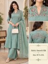 Ff Soft Silk Thread Work Kurti With Bottom Dupatta